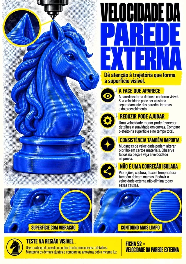 Prévia das fichas visuais de configuração de impressora 3D 3